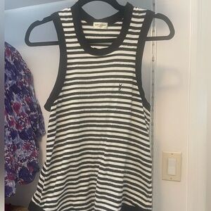 Yves Saint Laurent Black and White Striped Top